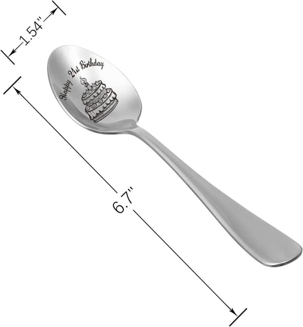 Personalized Engraved Spoon & Fork Set for 21st Birthday