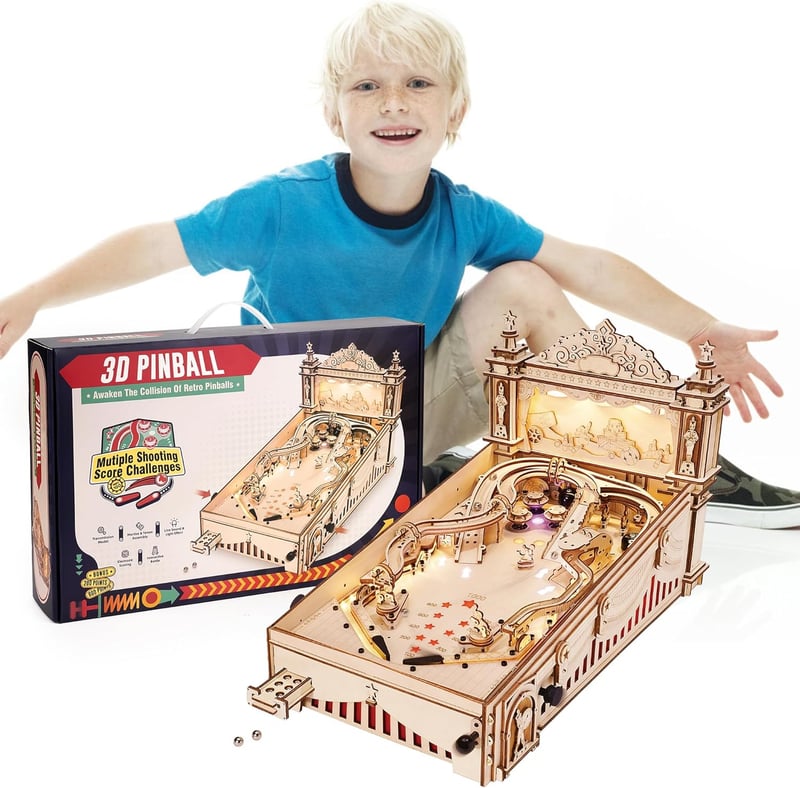 Miniature Wooden Pinball Machine 3D Puzzle for Adults