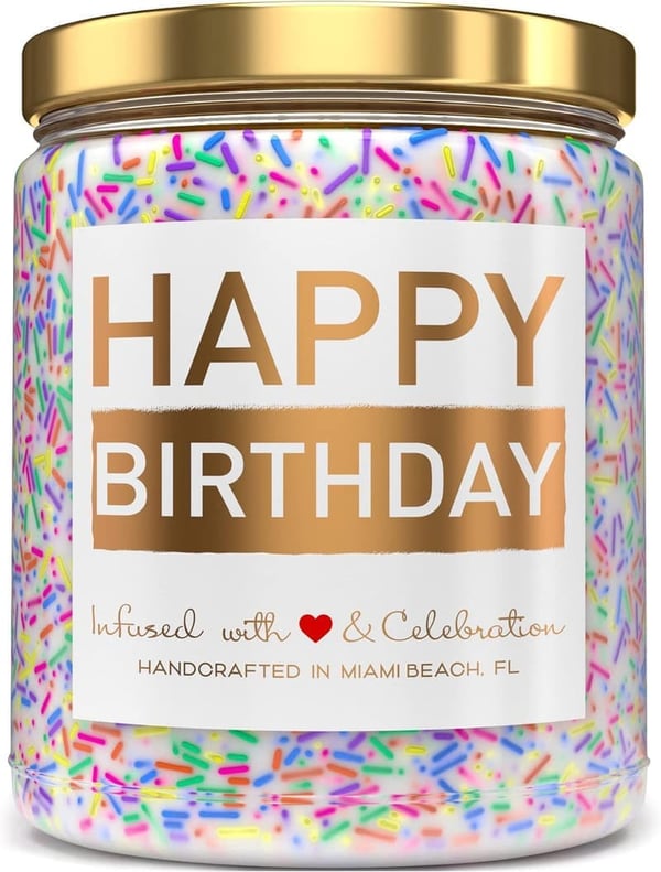 Vanilla Birthday Cake Candle - 9 oz Gift for Her