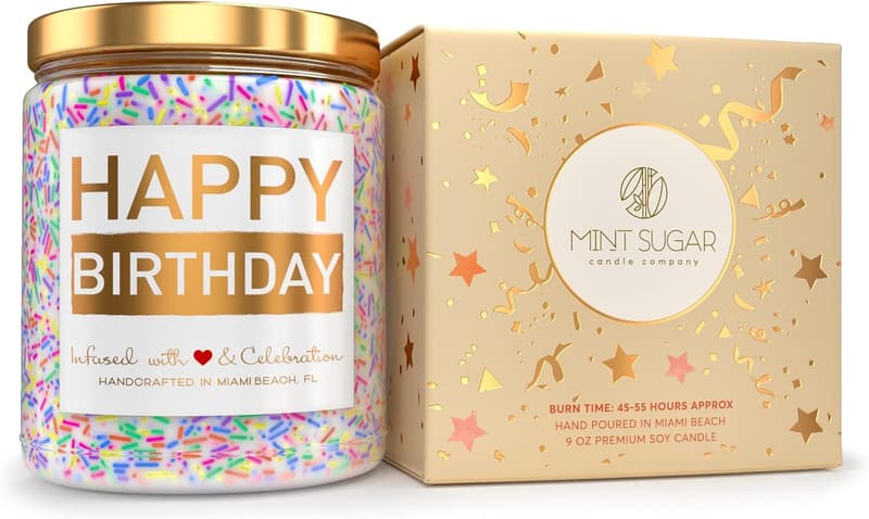Vanilla Birthday Cake Candle - 9 oz Gift for Her