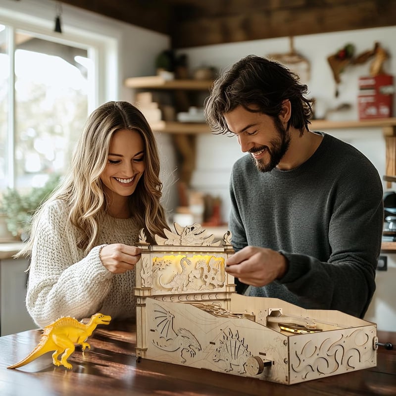 STEM DIY 3D Wooden Dinosaur Pinball Machine for Ages 14+