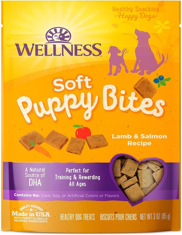 Natural Grain-Free Puppy Training Treats - Soft Lamb & Salmon 3oz