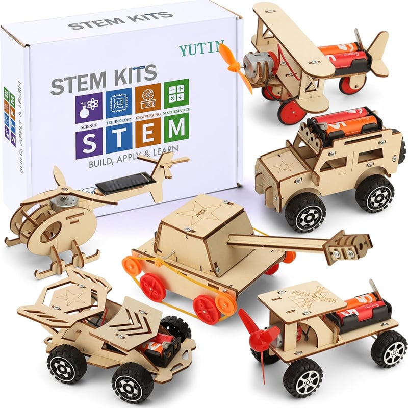 STEM Wooden Building Kits for Kids Age 8-12 - 6 Project Set