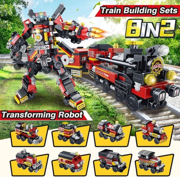 STEM Robot Train Set Building Blocks for Kids Ages 6-12