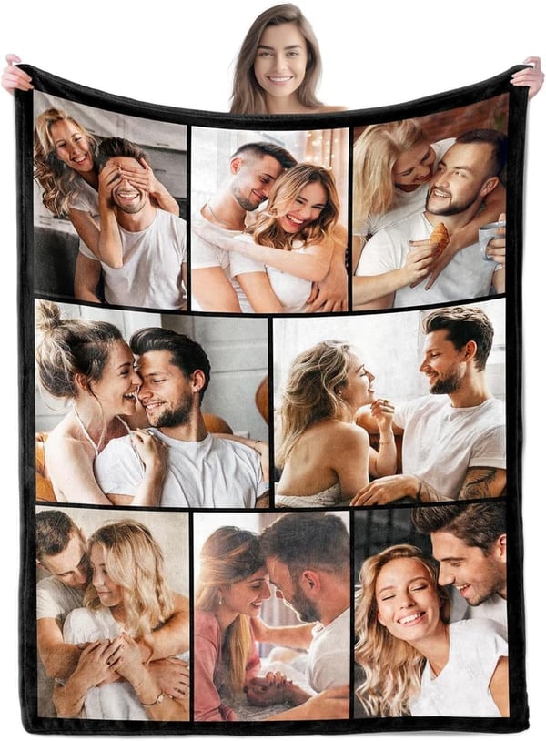 Customized Photo Blanket - Perfect Personalized Gift for Couples