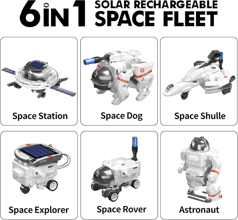 STEM Science Kits for Kids 8-12 - 6-in-1 Solar Robot Toys