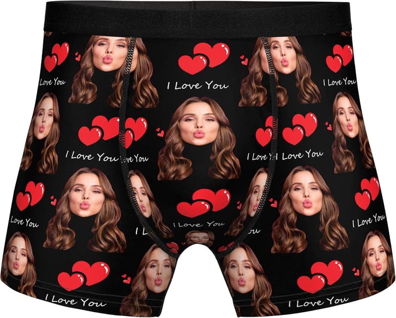 Funny Face Photo Boxer Briefs for Men - Custom Romantic Gift