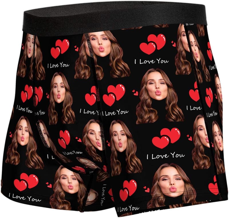Funny Face Photo Boxer Briefs for Men - Custom Romantic Gift
