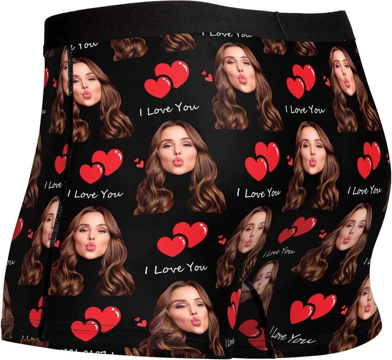 Funny Face Photo Boxer Briefs for Men - Custom Romantic Gift