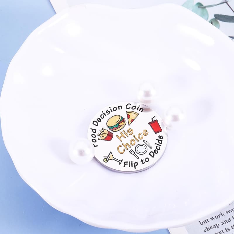 Funny Keychain Food Decision Token for Boyfriend's Birthday