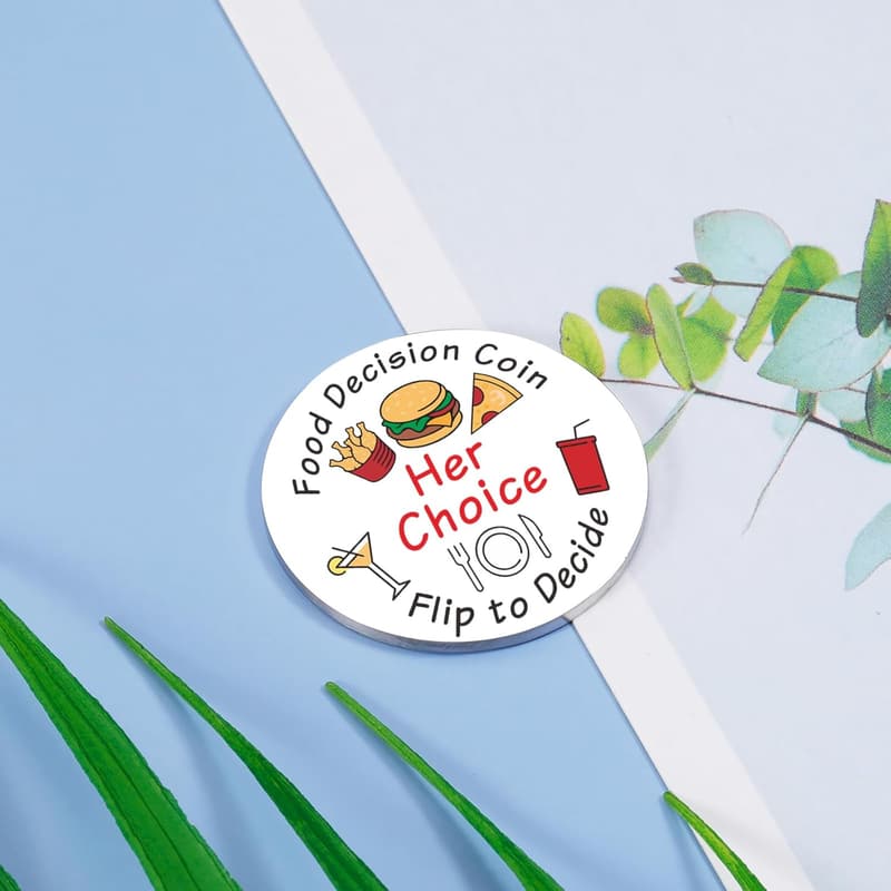Funny Keychain Food Decision Token for Boyfriend's Birthday