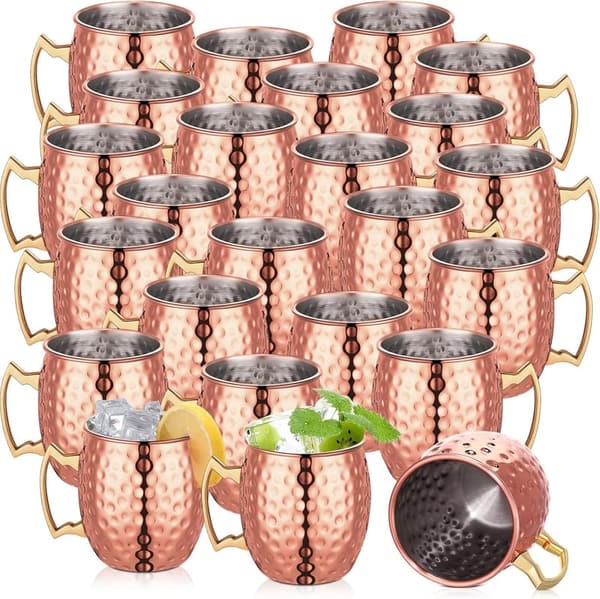 Tarnish-Resistant Copper Moscow Mule Mugs Set – 24 Pack