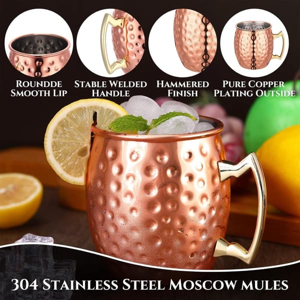 Tarnish-Resistant Copper Moscow Mule Mugs Set – 24 Pack