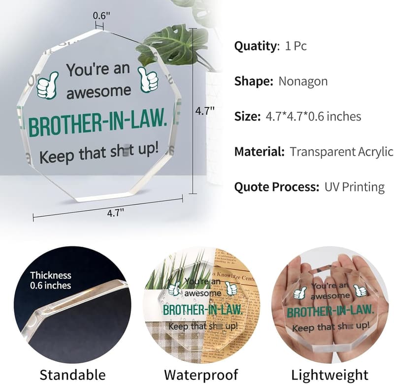 Brother-in-Law Acrylic Plaque Home Decor Gift