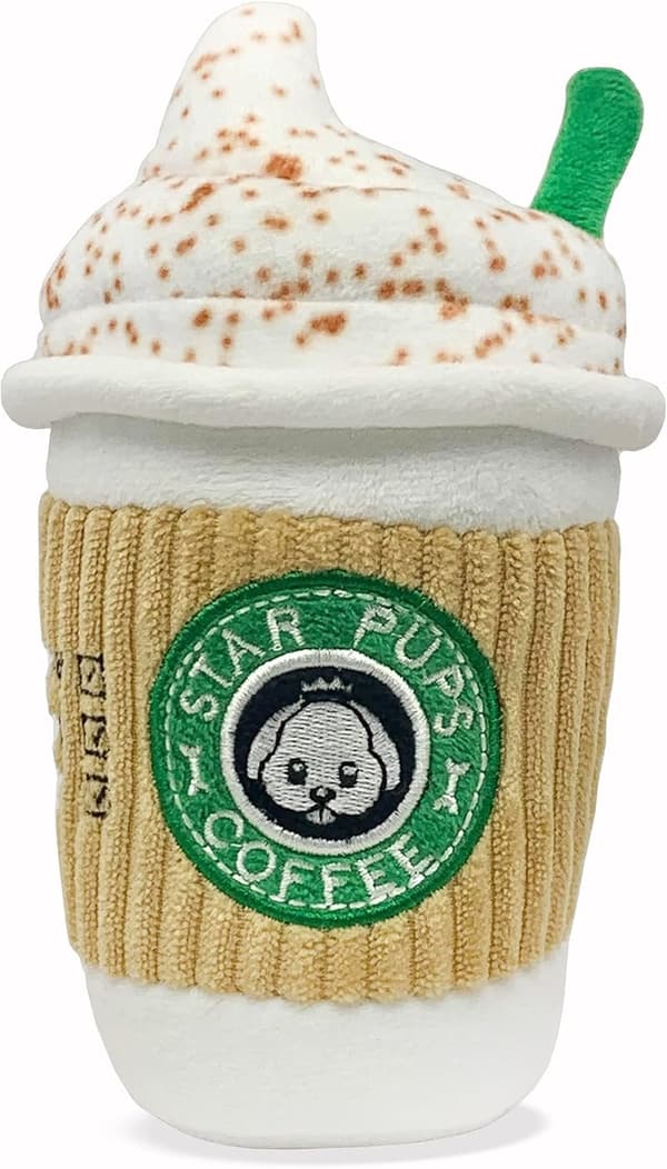 Fall Plush Squeaky Dog Toy - Parody Pup'kin Spice Latte
