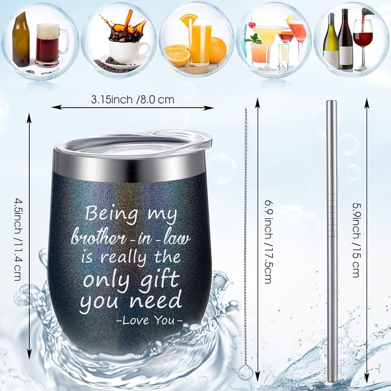 Funny Brother-in-Law Wine Tumbler - 12 oz Gift in Box