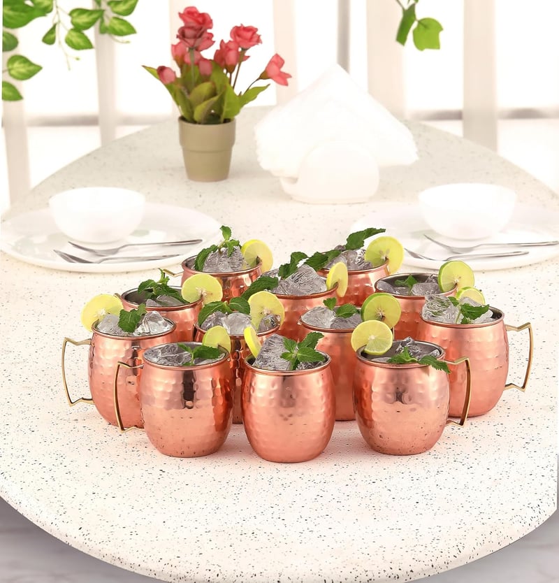 Set of 12 Moscow Mule Mugs | Food Safe Stainless Steel | 19 Oz