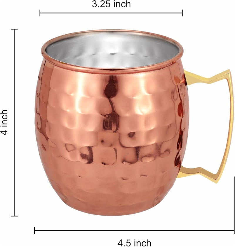 Set of 12 Moscow Mule Mugs | Food Safe Stainless Steel | 19 Oz