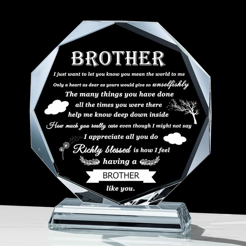 Birthday Crystal Keepsake for Brother from Sister