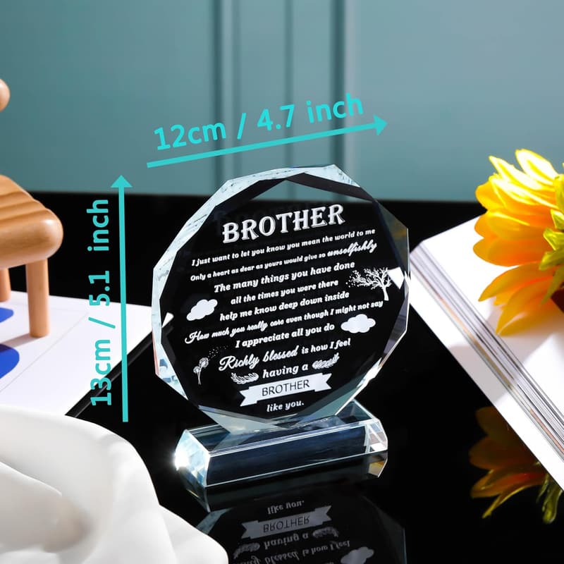 Birthday Crystal Keepsake for Brother from Sister