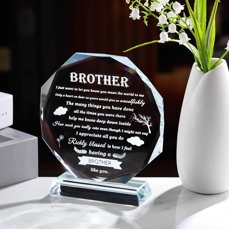 Birthday Crystal Keepsake for Brother from Sister