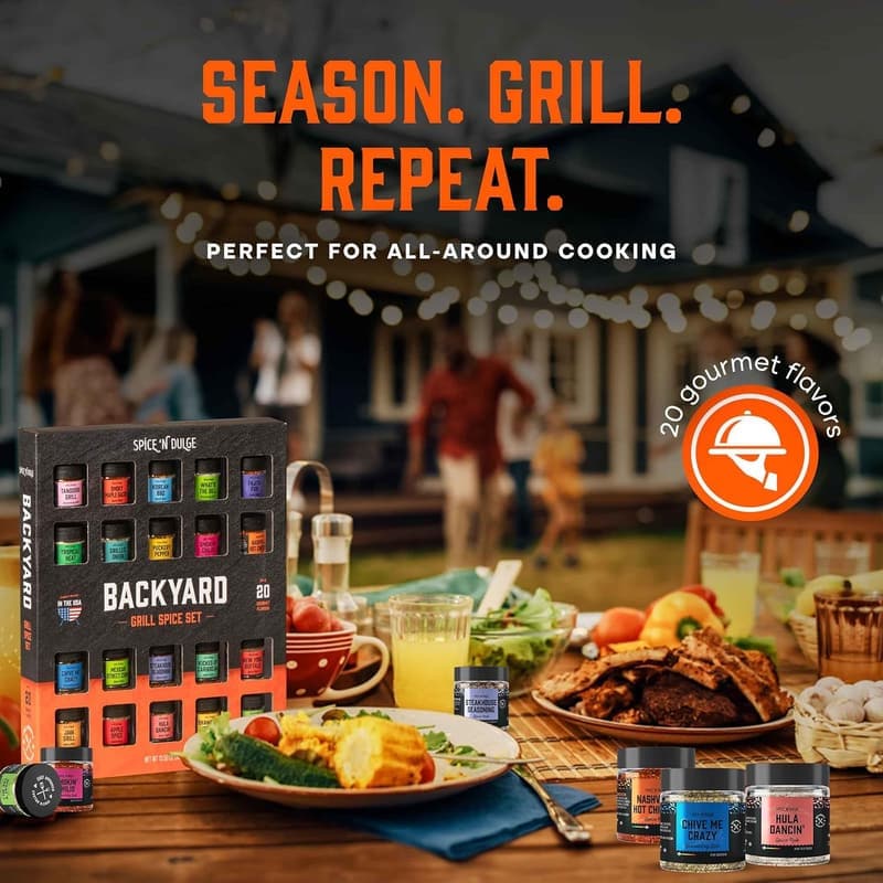 BBQ Spice Set with 20 Unique Seasonings for Men