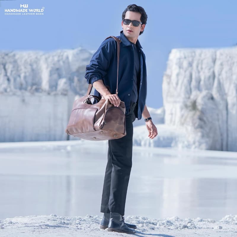 Leather Wanderer Full Grain Buffalo Duffle Bag for Travel & Gym