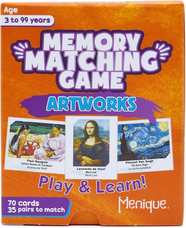 Bilingual Memory Matching Game - Famous Paintings for All Ages