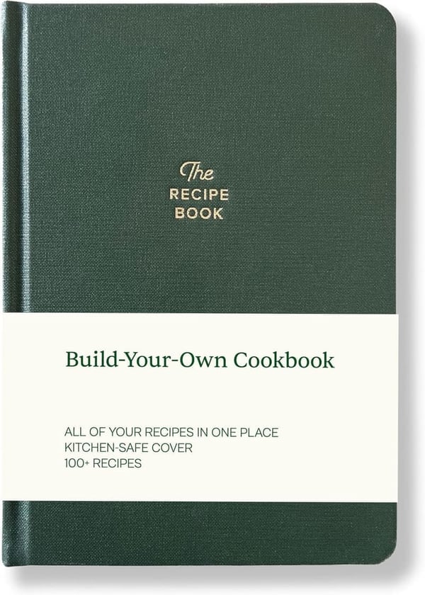 Keepsake Recipe Notebook - Hardcover Dark Pine with Journaling Prompts