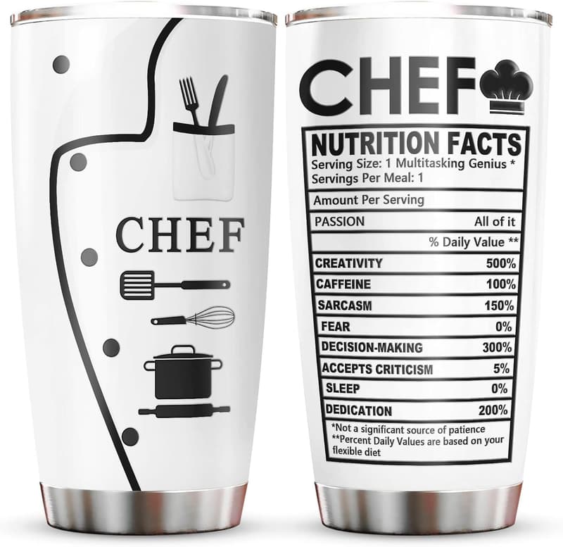 Chef-Themed 20oz Stainless Steel Tumbler for Cooking Lovers