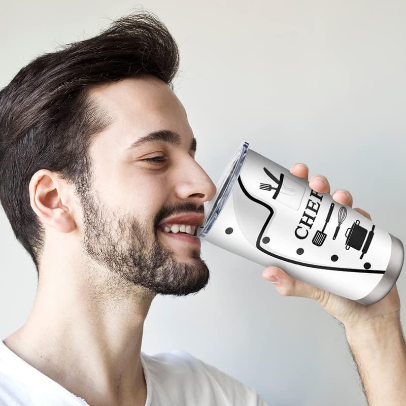Chef-Themed 20oz Stainless Steel Tumbler for Cooking Lovers