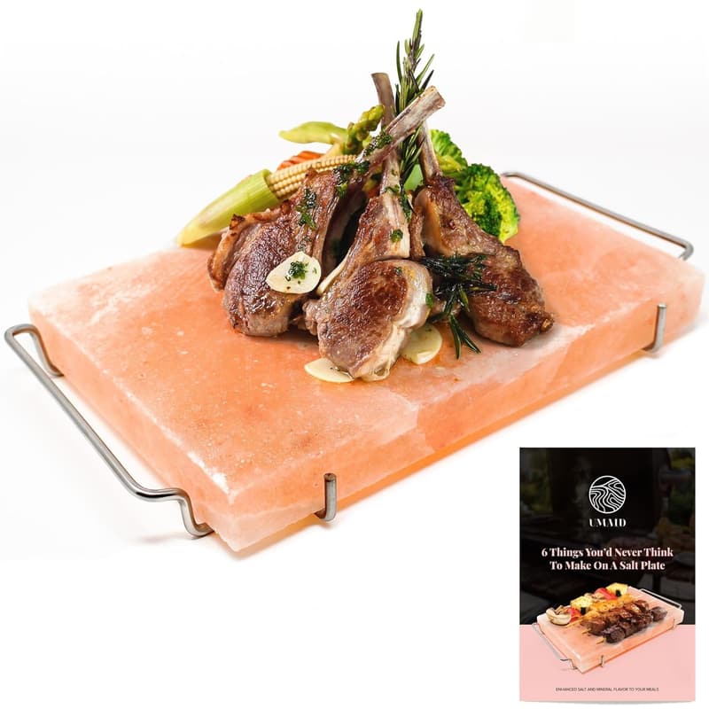 Himalayan Salt Block for Grilling & Cooking with Recipe Booklet