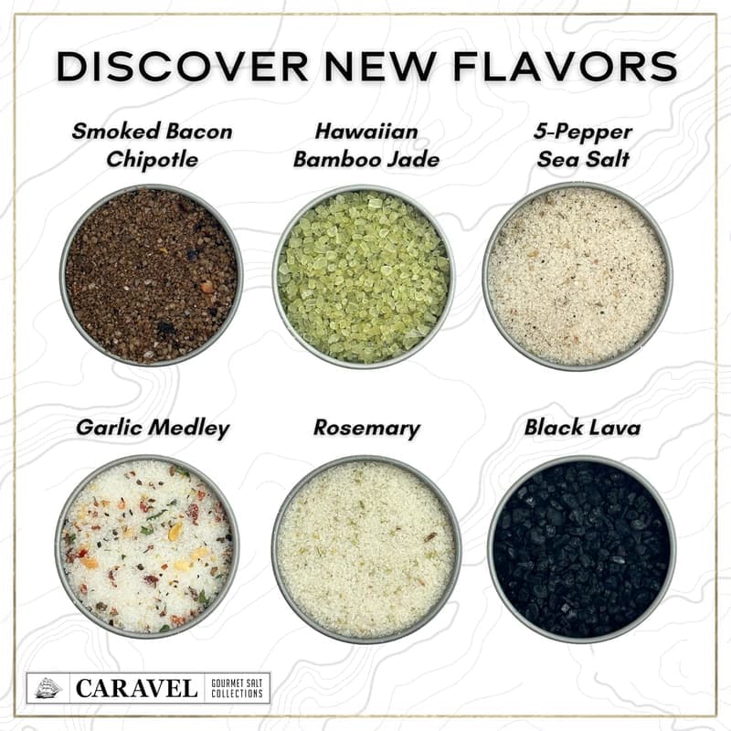Gourmet Cooking Gift: Infused Sea Salt Sampler Set (6 x 0.5 oz)