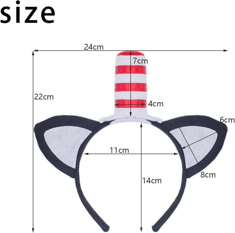 Cat Headband with Stovepipe Hat – Costume Accessory for Halloween
