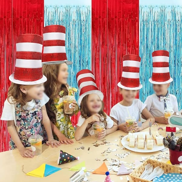 Red and White Striped Cat Hat for Kids and Adults - Halloween Cosplay