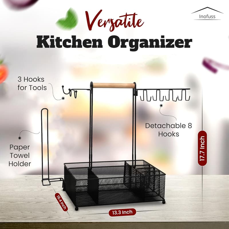 Versatile BBQ Caddy with Paper Towel Holder for Grilling