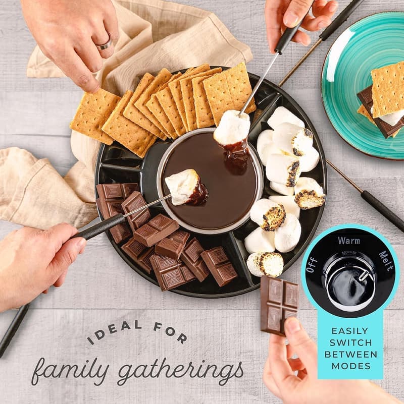 Chocolate Fondue Pot Set with Temperature Control – Perfect for Date Night