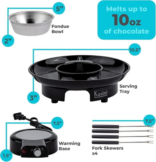 Chocolate Fondue Pot Set with Temperature Control – Perfect for Date Night