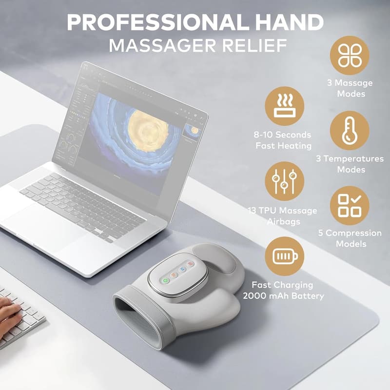 Therapeutic Hand Massager with Heat & 3D Compression