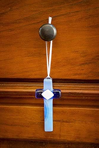 Father's Day Handmade Glass Cross with Poem for Dad
