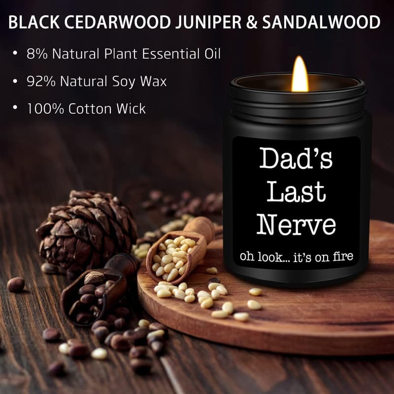 Sandalwood Scented Candle for Dad's Birthday or Father's Day