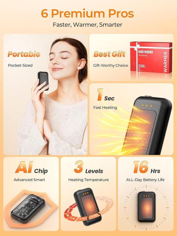 Rechargeable Portable Hand Warmers for Outdoor Activities