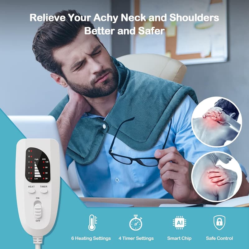 Weighted Heating Pad for Neck & Shoulders - Father's Day Gift