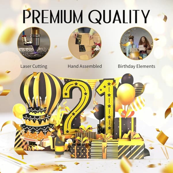 21st Birthday Jumbo 3D Pop-Up Card for Son or Grandson