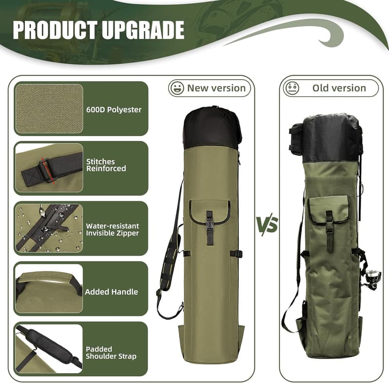 Fishing Rod Carrier Bag - Gear Organizer Case for Travel