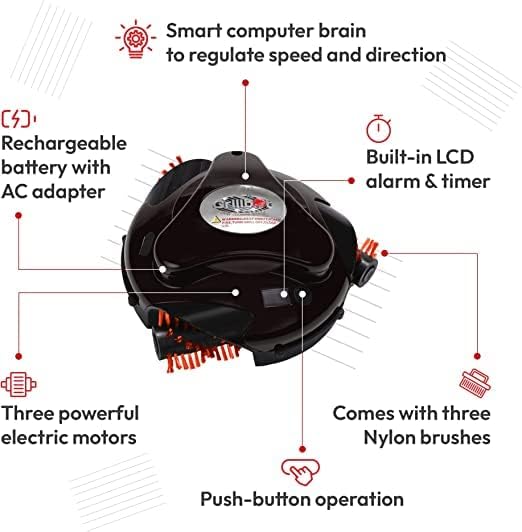 Automatic Grill Cleaning Robot with Nylon Brushes - BBQ Accessory