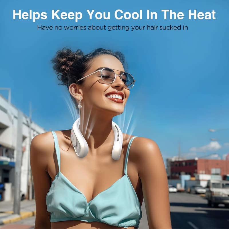 Portable Bladeless Neck Fan with 6000 mAh Battery