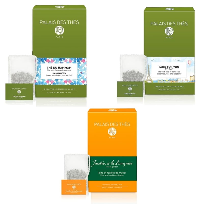 Green Tea Bags Bundle - Hammam, Paris & French Garden - 60 Count