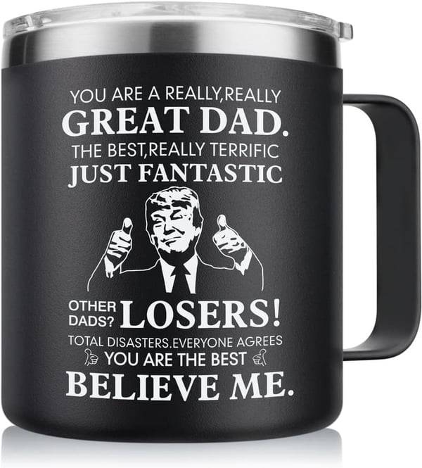 Funny Black Coffee Mug for Dad - Father's Day Gift, 14oz