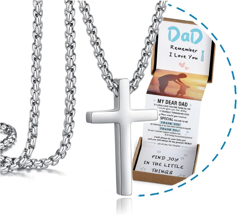 Graduation Cross Necklace with Gift Box for Son/Dad/Grandson